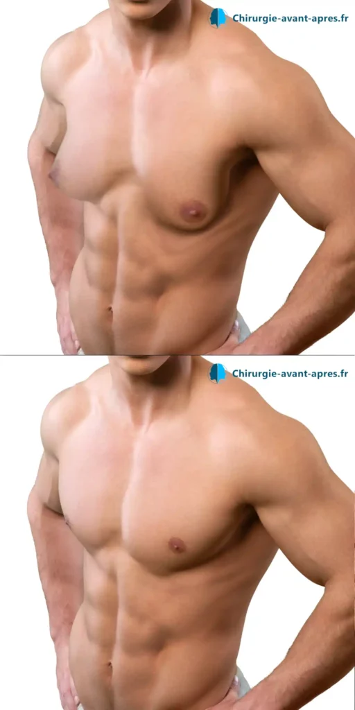 gynecomastie homme avec des seins v