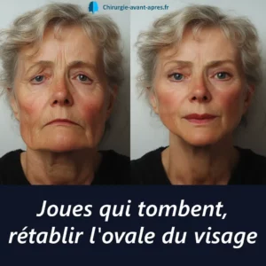 joues qui tombent ovale du visage