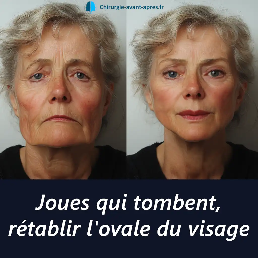 joues qui tombent ovale du visage