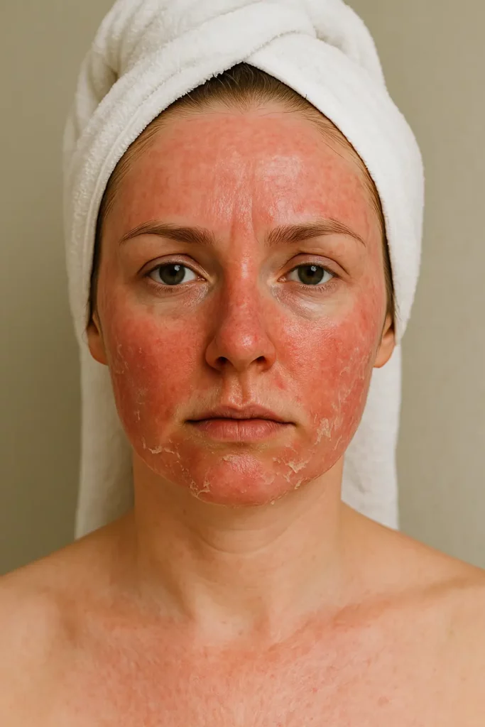 peeling raté visage brulé brulures