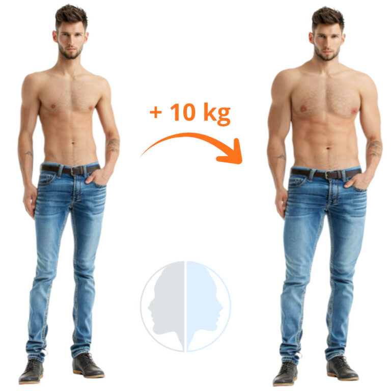 Homme avec 10kg de muscle en plus - Retouche photo Avant/Après